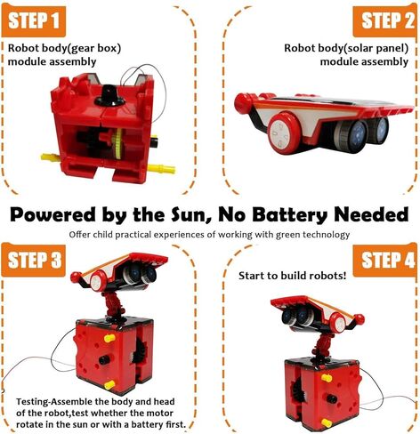 تومونز مجموعة روبوت تعمل بالطاقة الشمسية 12 في 1، لعبة بناء روبوت العلوم والتكنولوجيا والهندسة والرياضيات للاطفال من سن 8-12 سنة فما فوق، العاب روبوت تجارب علمية يمكنك صنعها بنفسك، هدية للاولاد تعمل in Kuwait