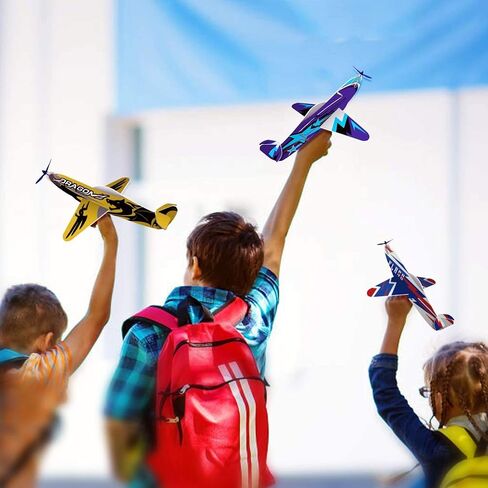 24 Pack War Glider Planes, Toy Glider Plane, 6 Different Designs Party Favors for Kid, Easy Assembly, Valentines Airplanes, Birthday Party Favor, Carnival Prizes in Kuwait