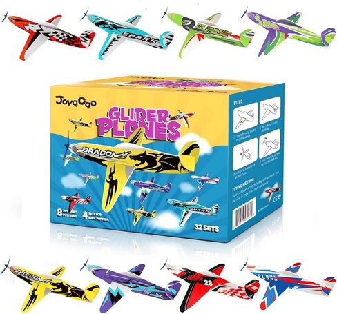 24 Pack War Glider Planes, Toy Glider Plane, 6 Different Designs Party Favors for Kid, Easy Assembly, Valentines Airplanes, Birthday Party Favor, Carnival Prizes in Kuwait