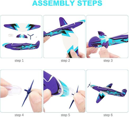 24 Pack War Glider Planes, Toy Glider Plane, 6 Different Designs Party Favors for Kid, Easy Assembly, Valentines Airplanes, Birthday Party Favor, Carnival Prizes in Kuwait