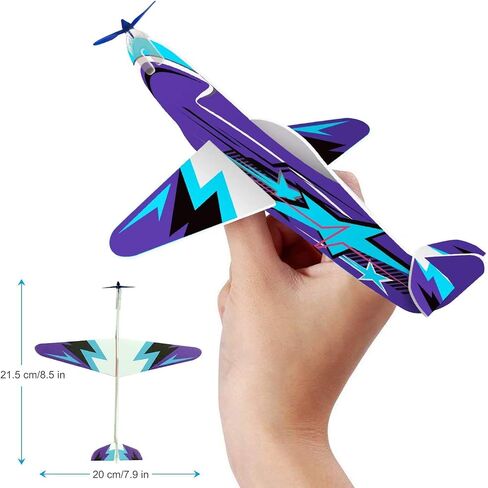 24 Pack War Glider Planes, Toy Glider Plane, 6 Different Designs Party Favors for Kid, Easy Assembly, Valentines Airplanes, Birthday Party Favor, Carnival Prizes in Kuwait