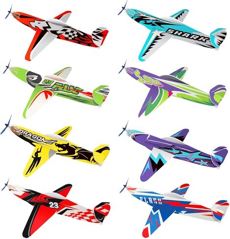 24 Pack War Glider Planes, Toy Glider Plane, 6 Different Designs Party Favors for Kid, Easy Assembly, Valentines Airplanes, Birthday Party Favor, Carnival Prizes in Kuwait