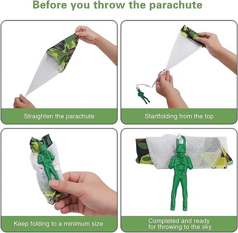 PGXT Parachute Toy, Throwing Army Toy Parachute, Outdoor Children's Flying Toys, Unique Boy & Girl Easter Gifts in Saudi Arabia