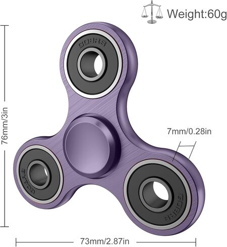 ATESSON Fidget Spinner Toys, Durable High Speed Bearing Metal Hand Finger Spinners EDC ADHD Focus Anxiety Stress Relief Boredom Killing Time Toys for Kids Adults in Saudi Arabia