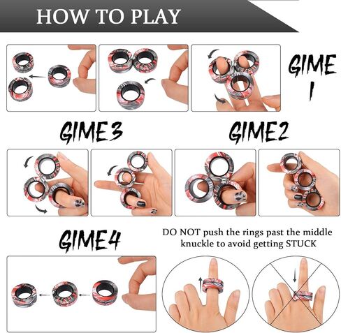 9Pcs Magnetic Rings Fidget Toy Set, ADHD Anxiety Magnetic Fidget Toys Adults Fidget Spinner Rings for Relief, Gifts for 8+ Year Old Teen Boy Girl in Saudi Arabia