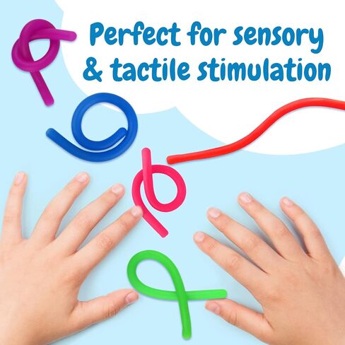 Impresa - 5 Pack Original Stretchy Fidget Sensory Toys for Kids and Adults - Monkey Noodles - Stretches from 12 Inches to 8 Feet (BPA/Phthalate/Latex-Free) in Saudi Arabia