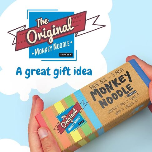 Impresa - 5 Pack Original Stretchy Fidget Sensory Toys for Kids and Adults - Monkey Noodles - Stretches from 12 Inches to 8 Feet (BPA/Phthalate/Latex-Free) in Saudi Arabia