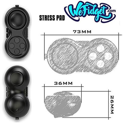 WeFidget Fidget Pad - 9 Fidget Features, Perfect For Skin Pickers, ADD, ADHD, Anxiety and Stress Relief, Black Edition in Kuwait