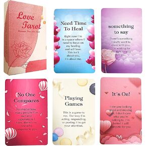 Han Yu Bowen Love Oracle Cards,Twin Flame Oracle Cards，Tarot Cards for Beginners.54-Colorful Romantic Love Cards Oracle Cards Decks with Meanings on Them Soulmate to Romantic Relationships in Kuwait