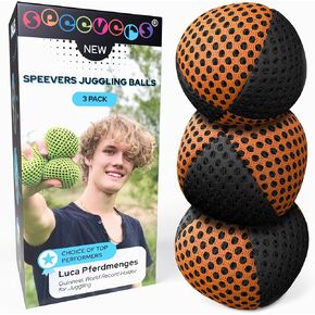 speevers Juggling Balls for Beginners and Professionals Set of 3, Juggling Bean Bags 14 Colors Available, 2 Layers of Net and Carry Case, Original Xballs Juggling Balls (Black - White, 4.2 oz) in Saudi Arabia
