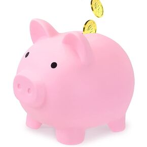 GADIEDIE Large Piggy Banks, Cute Plastic Pig Money Box, Piggy Bank for Girls and Boys, Unbreakable Plastic Coin Bank Fun Gifts for Birthday, Festival, Baby Shower (Pink) in Saudi Arabia