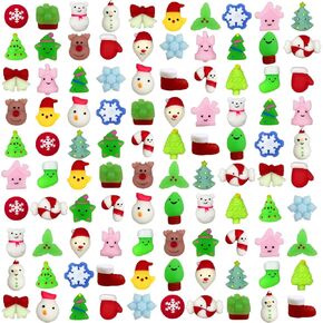 Anditoy 100 PCS Christmas Mochi Squishy Toys Squishies Christmas Toys for Kids Girls Boys Toddlers Christmas Party Favors Stocking Stuffers Gifts in Saudi Arabia