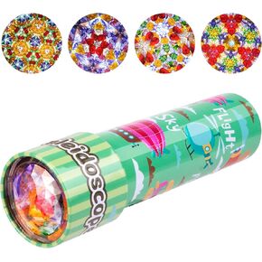Classic Tin Kaleidoscope, Kaleidoscope for Kids, Kaleidoscope Toy with Metal Body, Retro Toys Educational Toys Green Kaleidoscope with 3D Pattern, Birthday Party Gift for Boys and Girls (Sky+ Plane)