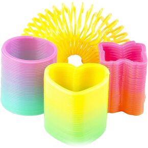 مجموعة Dreidel Company Rainbow Coil Spring، قلب، نجمة، فراشة، لفائف على شكل دائرة، مفضلة للحفلات للأطفال، 1.4 بوصة (35 مم) (12 عبوة) in Kuwait