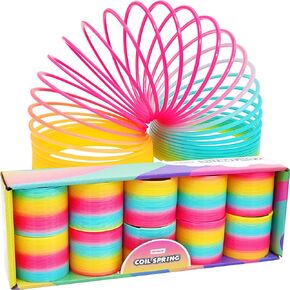 The Dreidel Company Plastic Multicolor Coil Spring, Goody Bag Fillers, Party Favor for Kids, 3" Inches (80mm) (Single)