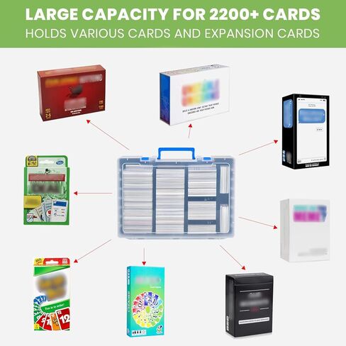 ALKOO 2200+ Large Trading Card Storage Box Case Holder for Kids Against Maturity, C.A.H MTG Deck Organizer for Cards Against Humanity/for Magic The Gathering Sports Cards& Expansions in Kuwait
