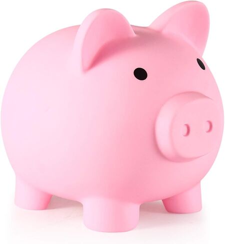 Piggy Bank, Unbreakable Plastic Money Bank, Coin Bank for Girls and Boys, Medium Size Piggy Banks, Practical Gifts for Birthday, Easter, Christmas (Pink) in Saudi Arabia