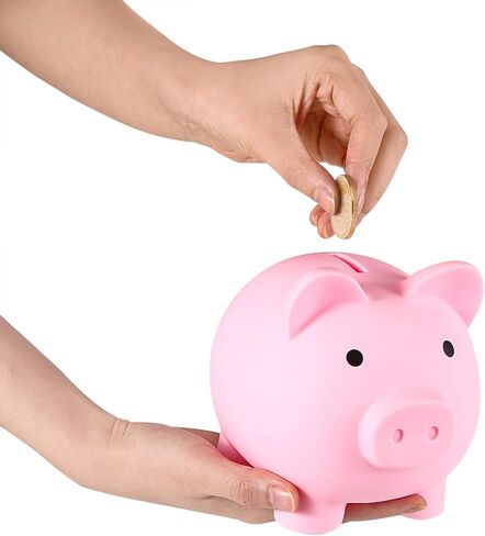 Piggy Bank, Unbreakable Plastic Money Bank, Coin Bank for Girls and Boys, Medium Size Piggy Banks, Practical Gifts for Birthday, Easter, Christmas (Pink) in Saudi Arabia
