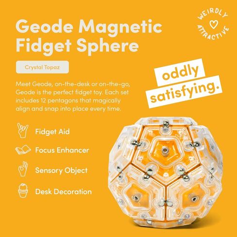 Speks Geode Sphere Magnetic Fidget Toy for Adults & Teens 14+ | Sensory Gadget for Stress Relief and Anxiety, Office Desk Toy Present, Christmas Gift, Holiday Stocking Stuffer | Cool, 12-Piece Set in Kuwait
