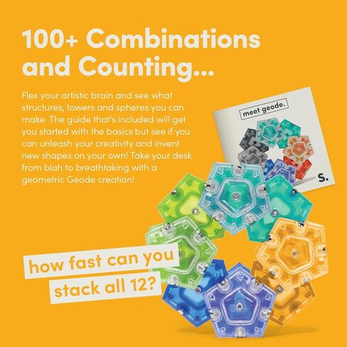 Speks Geode Sphere Magnetic Fidget Toy for Adults & Teens 14+ | Sensory Gadget for Stress Relief and Anxiety, Office Desk Toy Present, Christmas Gift, Holiday Stocking Stuffer | Cool, 12-Piece Set in Kuwait