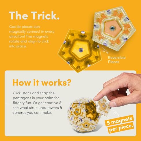 Speks Geode Sphere Magnetic Fidget Toy for Adults & Teens 14+ | Sensory Gadget for Stress Relief and Anxiety, Office Desk Toy Present, Christmas Gift, Holiday Stocking Stuffer | Cool, 12-Piece Set in Kuwait