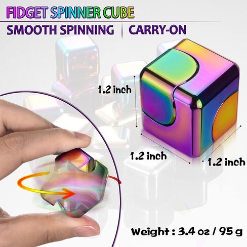 Fidget Spinner Toys Cube Adults, Easter Basket Stuffers for Teens Metal EDC Cool Desk Gadgets Office Toys Small Anxiety Figette Sensory Toy, ADHD Tool Fingears Figet Stress Valentine Gift for Boys in Saudi Arabia