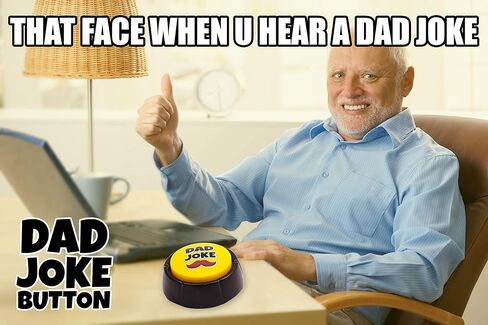 Dad Joke Button | A Gift for Fathers with 50+ Funny Dad Jokes | Novelty Talking Button Present in Saudi Arabia