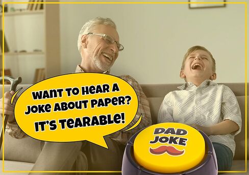 Dad Joke Button | A Gift for Fathers with 50+ Funny Dad Jokes | Novelty Talking Button Present in Saudi Arabia
