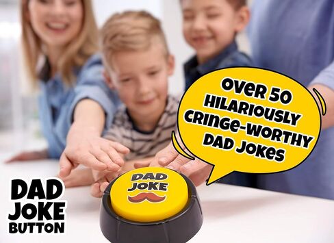 Dad Joke Button | A Gift for Fathers with 50+ Funny Dad Jokes | Novelty Talking Button Present in Saudi Arabia