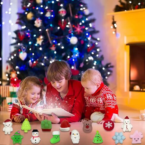 Anditoy 100 PCS Christmas Mochi Squishy Toys Squishies Christmas Toys for Kids Girls Boys Toddlers Christmas Party Favors Stocking Stuffers Gifts in Saudi Arabia