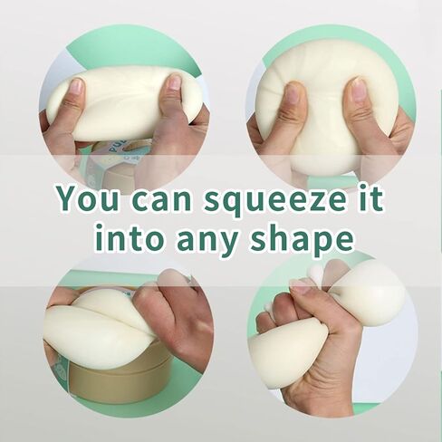 اتش دبليو او جيه جيه اتش اي كرات ضغط اسفنجية لتخفيف التوتر - 4 عبوات كبيرة محشوة على البخار، كرة ضغط لتخفيف القلق والتركيز والتوحد واعياد الميلاد والحفلات (1، اصفر وارجواني واخضر وابيض) in Kuwait