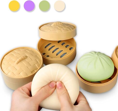 اتش دبليو او جيه جيه اتش اي كرات ضغط اسفنجية لتخفيف التوتر - 4 عبوات كبيرة محشوة على البخار، كرة ضغط لتخفيف القلق والتركيز والتوحد واعياد الميلاد والحفلات (1، اصفر وارجواني واخضر وابيض) in Kuwait