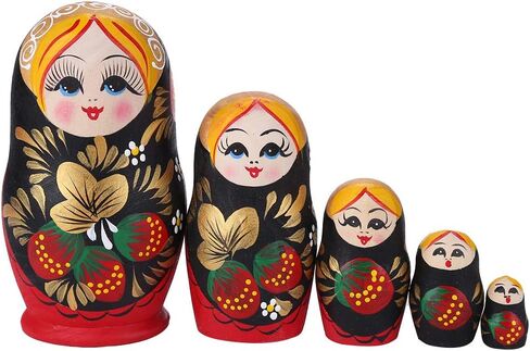 10 Pcs Wooden Yellow Duck Handmade Russian Nesting Dolls Toys, Cute Lovely Animal Matryoshka Stacking Dolls Home Decor, Educational Learning Toys for Adults in Saudi Arabia