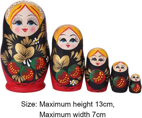 10 Pcs Wooden Yellow Duck Handmade Russian Nesting Dolls Toys, Cute Lovely Animal Matryoshka Stacking Dolls Home Decor, Educational Learning Toys for Adults in Saudi Arabia