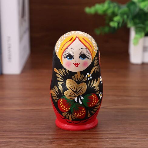 10 Pcs Wooden Yellow Duck Handmade Russian Nesting Dolls Toys, Cute Lovely Animal Matryoshka Stacking Dolls Home Decor, Educational Learning Toys for Adults in Saudi Arabia