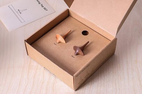 Precision Spinning Top with Base–Premium Performance Top Spinner for Desktop–Wooden Spin Tops for Office–Handmade Fingertip Spinning Top with Minimal Design–Concentration Boosting Design(1 Set) in Kuwait