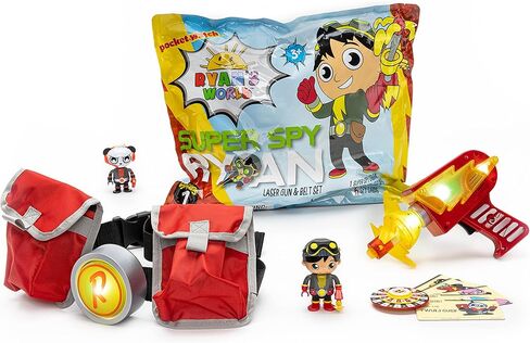 RYAN'S WORLD - Amazon Exclusive – Ultimate Accessory for Your Secret Agent – Wearable, Light up Spy Belt – 2 Super Spy Themed Mystery Figures in Kuwait