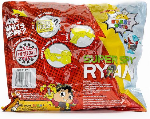 RYAN'S WORLD - Amazon Exclusive – Ultimate Accessory for Your Secret Agent – Wearable, Light up Spy Belt – 2 Super Spy Themed Mystery Figures in Kuwait