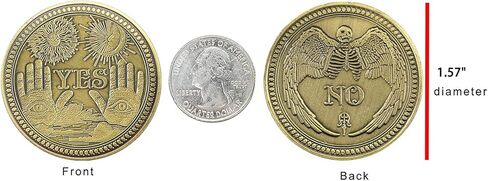 Yes No Coin Challenge Coin Decision Maker Souvenir Commemorative Coins &Perfect Divination Flip Coin, Gift, Party, Game (Ancient Silver) in Kuwait