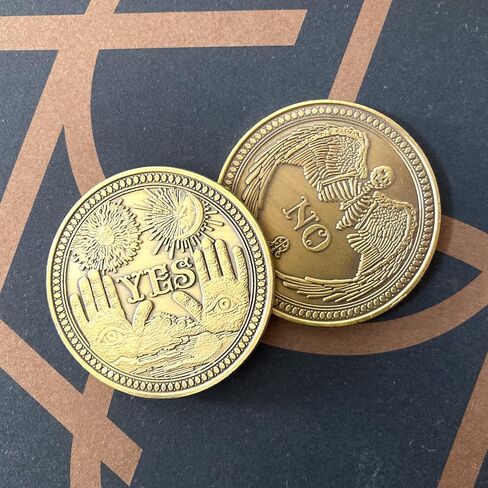 Yes No Coin Challenge Coin Decision Maker Souvenir Commemorative Coins &Perfect Divination Flip Coin, Gift, Party, Game (Ancient Silver) in Kuwait