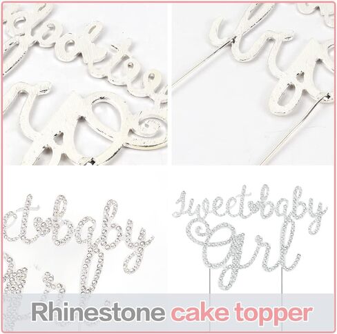 غلاف كعكة LINGTEER Sweet Baby Girl حجر الراين - Cheers to Sweet Baby Girl، زينة مركزية لحفلات استقبال المولود الجديد والابنة في أول عيد ميلاد. - ذهبي in Kuwait