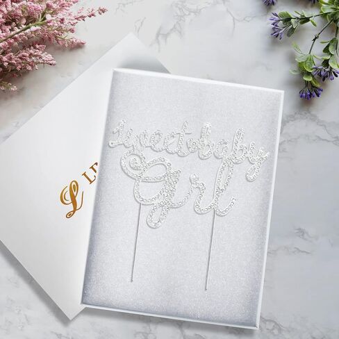 غلاف كعكة LINGTEER Sweet Baby Girl حجر الراين - Cheers to Sweet Baby Girl، زينة مركزية لحفلات استقبال المولود الجديد والابنة في أول عيد ميلاد. - ذهبي in Kuwait