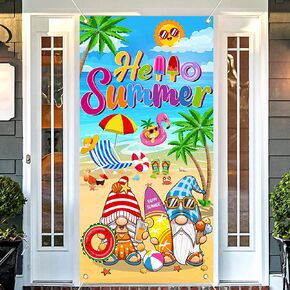 Summer Party Decorations Door Cover, 6x2.9 FT Hello Summer Banner for Door, Summer Decorations Door Banner, Summer Decorations for Home Hello Summer Door Cover tineit in Kuwait