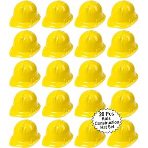 AnapoliZ Toy Construction Hard Hats | 20 Pcs. Soft Plastic Yellow Kids Party Hat | Children’s Engineer, Building Dress Up Hats | Theme Favor Caps in Saudi Arabia