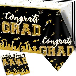 مجموعة من 3 مفارش مائدة للتخرج فئة 2023 Congrats Grad Maroon لحفلات التخرج وديكورات حفلات التخرج من البلاستيك مقاس كبير 54 بوصة × 108 بوصة (مارون وذهبي) in Kuwait