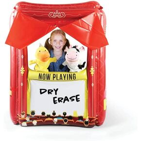 Upper Midland Products Inflatable Puppet Theater and Drive Thru - Puppet Show Theater for Kids with Dry Erase Board - Puppet Show for Kids- Reversible Toddler Drive Thru Play - 28" x 20" x 41"Inches in Kuwait