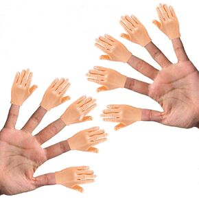 Daily Portable Tiny Finger Hands 10 Pack - Little Finger Puppets, Mini Rubber Flat Hand, Miniature Small Hand Puppet Prank from Tiktok - 5 Left and Right Finger Hands in Saudi Arabia