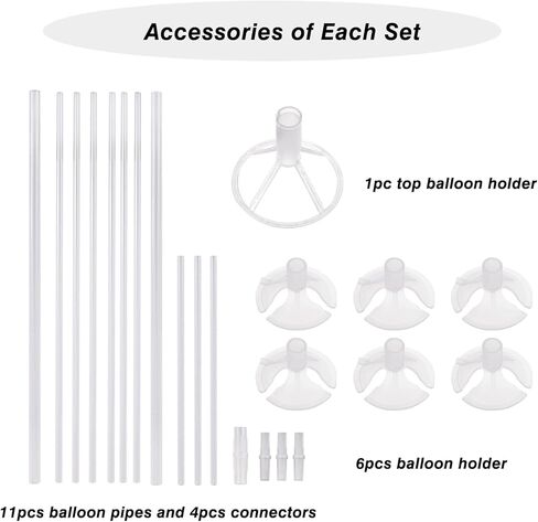 HOLICOLOR 9 Set Balloon Stands for Table, 28" Height Clear Table Balloon Centerpiece Stand with 63 Balloon Cups and Glue for Birthday Party Wedding Festival Balloons Decorations in Kuwait