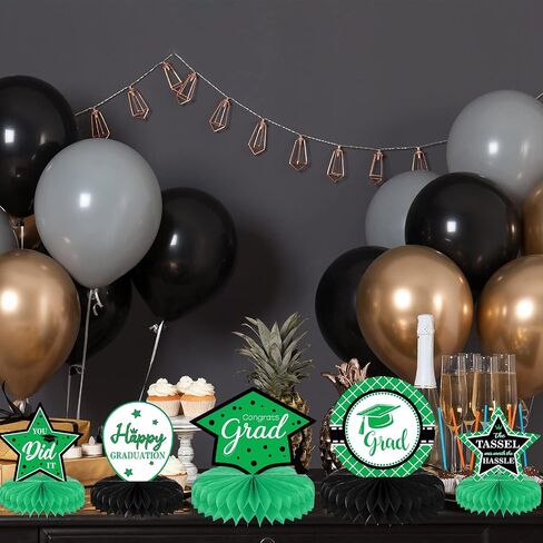 10PCS Class of 2024 Graduation Party Decorations 2024 Congrats Grad Honeycomb Centerpieces Congratulate Graduation Table Toppers for Graduation Party Favor Supplies(Black Blue) in Saudi Arabia