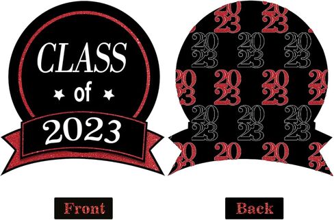 ديكورات حفلات التخرج 2023-30 حزمة من العصي المركزية للتخرج باللونين الأحمر والأسود - 2023 ديكورات التخرج من مستلزمات حفلات التخرج ديكور الطاولة لرياض الأطفال في مرحلة ما قبل المدرسة الثانوية in Kuwait